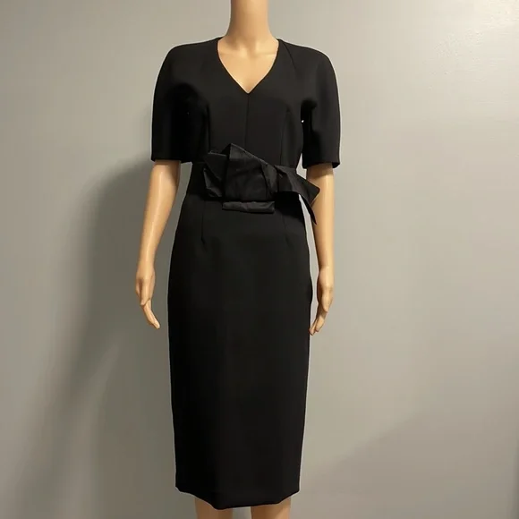 Erica Cavallini black V neck Cocktail dress - Picture 2 of 16